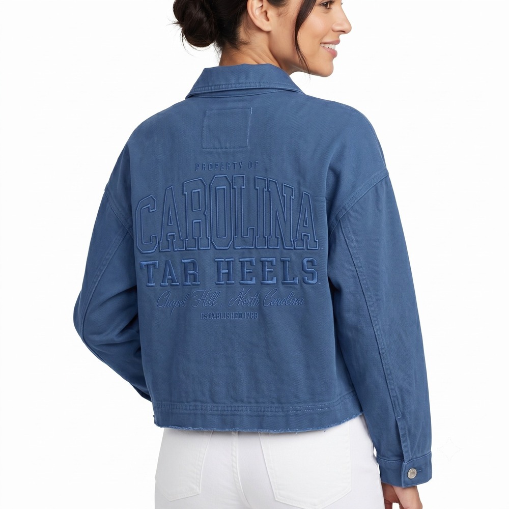 Gameday Social UNC Tar Heels Blue Cropped Cotton Twill Jacket Medium